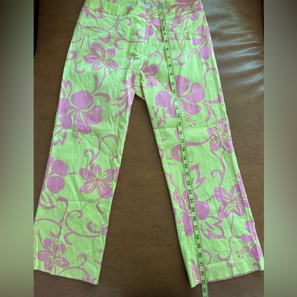 EUC - Trina Turk Yellow and Pink Floral Pants Size 2 - Picture 7 of 7